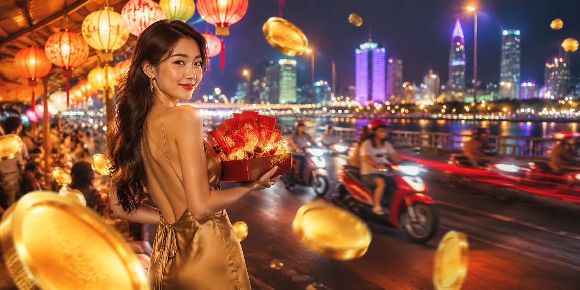 Người dùng tại Đà Nẵng nhận thưởng bao lì xì trong không khí chợ đêm sôi động