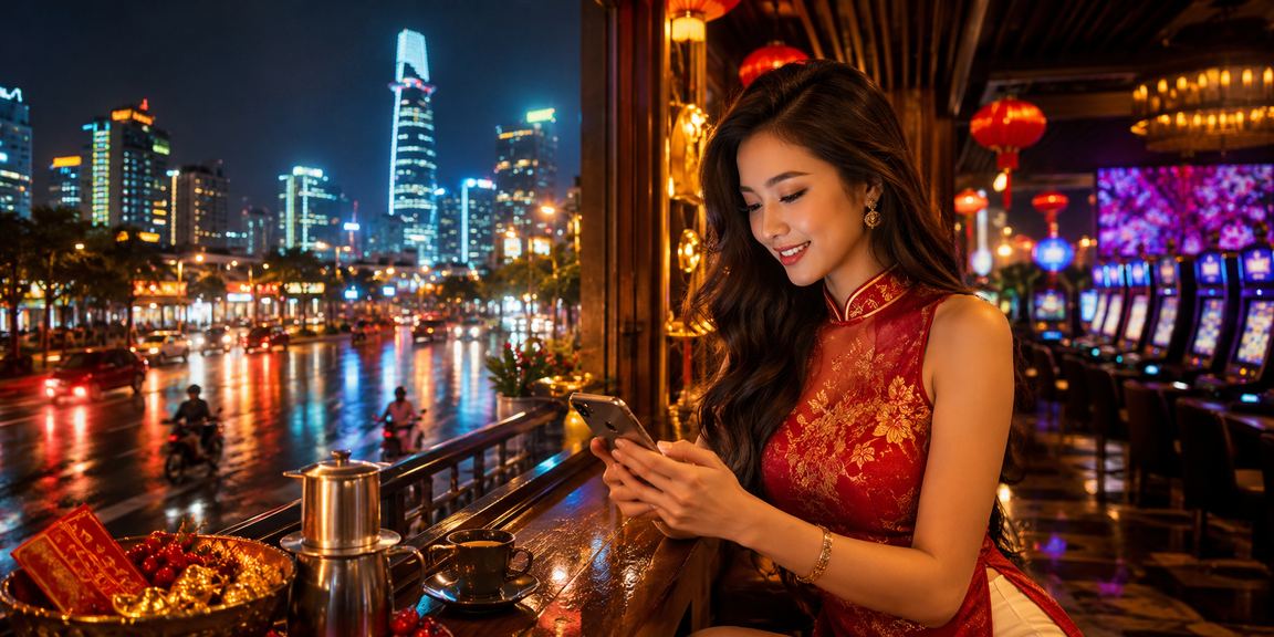 Người dùng TP. Hồ Chí Minh truy cập casino di động bên ly cà phê buổi sáng